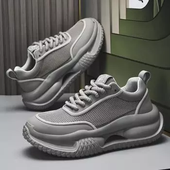 Fashion Hot selling men s mesh breathable casual shoes for outdoor anti slip and wear-resistant running and mountaineering sports shoes 39 серый