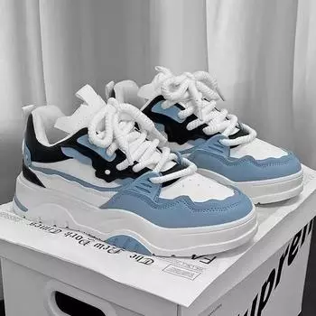 Fashion Hot selling personalized casual men s shoes, fashionable street dance skateboarding shoes, teenagers running sports shoes 39 синий