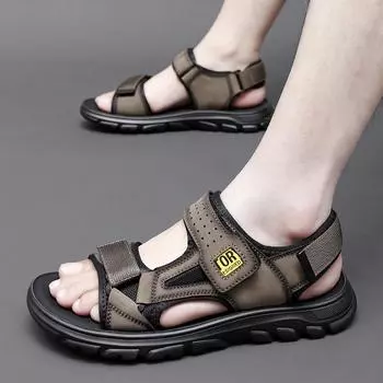 Fashion Hot selling Summer Men Sandals Mens Casual Shoes Outdoor Men Leather Sandals Comfortable Versatile breathable walking shoes 38 коричневый