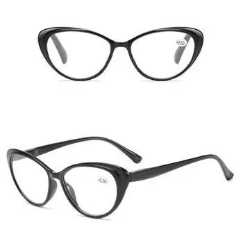 Fashion Hyperopia +1.0+1.5+2.0+2.5+3.0+3.5+4.0 Diopter Computer Reading Glasses Women Cat Eye Unisex Eyeglasses Presbyopia Men Accessories +4.0 красный черный