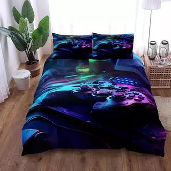 Fashion Immersive Game Duvet Cover Set EU Single Double King US Twin Full Queen Size Bed Linen Set EU single(135x200cm)