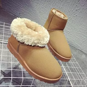 Fashion Ins Fashion High Quality Women Winter Snow Boots Plush Waterproof Warm Fur Female Ankle Boots Shallow Solid Rubber Women Boots 5