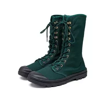 Fashion Ins Fashion High Top Mens Boots 2024 New High Top Martin Boots Outdoor Jungle Mountaineering One-piece Men Motorcycles Boots 7 зелёный