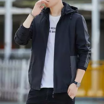 Fashion Jacket Men s Jacket Spring and Autumn Korean Version Casual Teen Trend Top Men s Clothing M серый