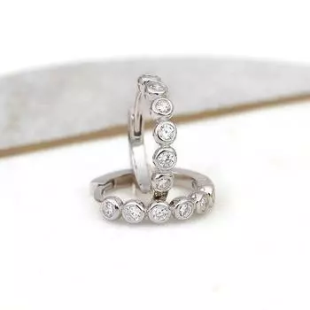 Fashion Jewelry, Slightly Inlaid Trendy Circle Ear Buckles, Sweet And Versatile Temperament Earrings For Women