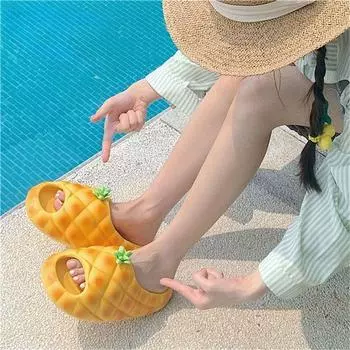 Fashion Kawaii Women s Slippers and Ladies Sandals Height Cute Shoes on Beach Thick Platform Junior Slides Bathroom Summer 2024 I Sale 36