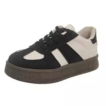 Fashion Korean Fashion Casual Sports Board Shoes for Women Spring Autumn Platform Sneakers Female Color Match Lace Designer Shoes Ladies 36 чёрный