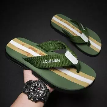 Fashion Korean Summer Simple Letter Flip Flop Men Non-Slip Beach Slipper Casual Men Flat Soft Massage Design Flip Flops Men Sliders 2024 39