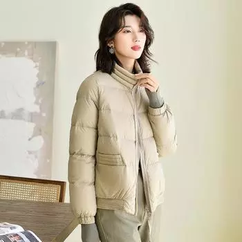 FASHION короткий легкий пуховик женский легкий модный иностранный стиль зима 2024 новый маленький белый пуховик Одежда M