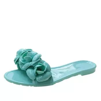 fashion Ladies Home Slippers Jelly Shoes Casual Flower Slippers Women Slip on Flat Shoes Female Fashion Non Slip Slides Beach Sandals 35 фиолетовый