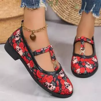 Fashion Ladies Shoes Fashion One Kick Women s Flats Autumn Round Toe Mixed Colors Outdoor Casual Comfortable Low Heels Large Size Shoes 36 красный