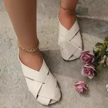 Модные женские тапочки, мокасины, модные мягкие туфли 2024 года на плоской подошве, роскошные резиновые полые, базовые, без застежек, женские туфли 35 чёрный