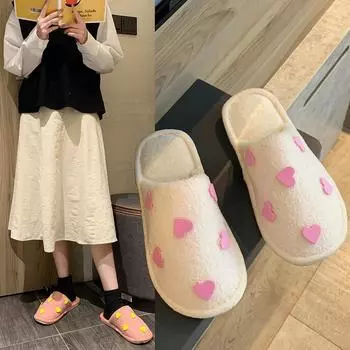 Fashion Ladies Winter New Style Wool Cotton Slippers, Rubber Flat-heel Free Size Baotou Brown Plush Slippers 36-37