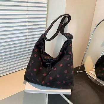 Модная большая сумка-тоут для женщин 2024 года, летняя новая корейская версия, повседневная сумка через плечо, простая и модная сумка для поездок на работу чёрный