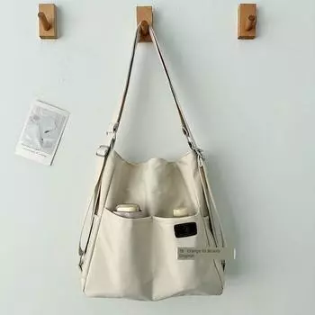 Fashion Large Capacity Work Clothing Student Class Backpack Beige White
