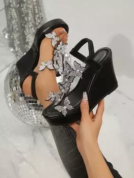 Fashion large size women s sandals 2025 spring and summer new square head crystal thick heel medium heel transparent women s high heels 2025 36