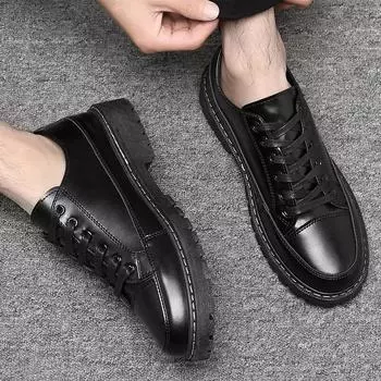 Fashion Leather Casual Dress Shoes Man Business Spring Autumn Social Shoe for Men Footwear Black High Quality Fashion Italian Gentleman 39