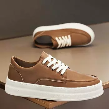 Модные кожаные мужские туфли на шнуровке, удобные кроссовки для ходьбы, повседневная спортивная обувь для отдыха на открытом воздухе, деловая обувь, мужская обувь 2024 39 чёрный