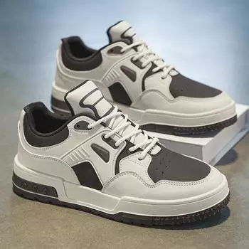 Fashion Leather Mens Casual Shoes Autumn Men s Sneakers Comfortable Soft Male Board Shoes Platform Shoe for Men Brand Casual Sneakers 39 бежевый