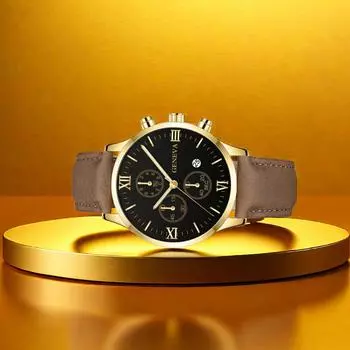 Fashion Leather Strap Quartz Wrist Watch High-grade Movement Classical Big Sports Watches for Leisure Outdoor Sports Running