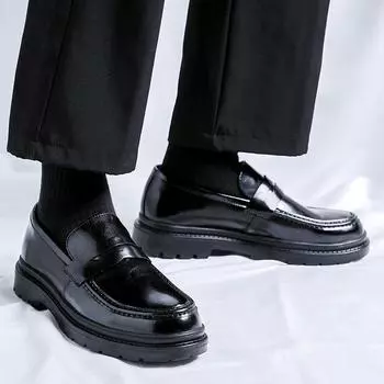 Fashion Leisure Business Men s Derby Shoes Classic Black Slip on loafer Comfortable driving outdoor party wedding men s Trend shoes 38 чёрный