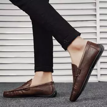 Fashion Leisure fashion men s soft soled shoesOxfords for Male Wedding Party Office Business Casual ShoeGentleman Comfort shoes 39 коричневый