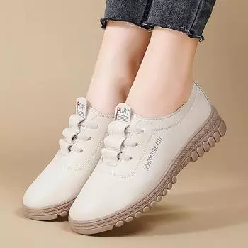 Fashion Lightweight Flats Slip-On Casual Shoes Women Soft Sole Non-Slip Moccasins Sneakers Ladies Soft Non-Slip Walking Shoes 35 бежевый