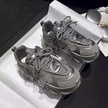 Модные легкие новые однотонные осенние туфли для женщин, нескользящие на открытом воздухе 2024 года, высококачественные женские вулканизированные туфли Zapatillas Mujer 35 серый