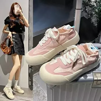 Fashion Lightweight Thick Sole Heightened Dad Shoes Women s Sneakers Outdoor Lace Up Training Shoes for women platform shoes 35 бежевый