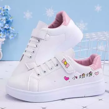 Модные маленькие белые туфли для женщин, осень 2024, кожаные повседневные туфли на толстой подошве с буквенным принтом, студенческие туфли, кроссовки на платформе 35 белый