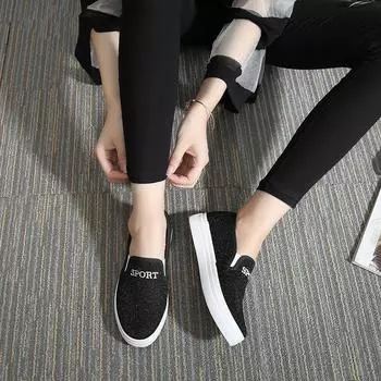 Fashion Loafers Black 2024 Flat Women Footwear Ladies Shoes Canvas Luxury 39 Trends Shoe A New Arrival Chic Elegant Offer Low Price In 35