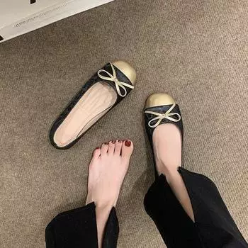 Fashion Loafers Flat Women s Spring and Summer Shoes Ballet Flats Shallow Mouth Slip-on Ladies Loafer Bow Patent pu Leather Hot Sell 35 белый