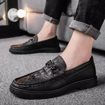 Fashion Loafers Leather Shoes for Men New In Fashion 2024 Man Casual Shoe Classic Original Elegant High Quality Footwear Offer Common Pu 39