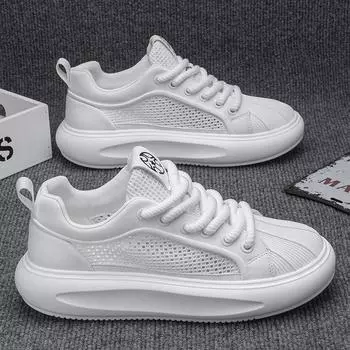 Fashion Loafers Shoes for Men Casual Sneaker Male Sneakers Sports and Leisure Soft and Comfortable Platform Sports Shoes Ventilate New 39 белый