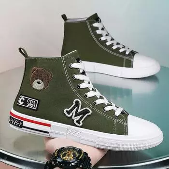 Модные мокасины для спорта и отдыха, парусиновые, для скейтбординга, мужские кроссовки, повседневные кроссовки, обувь средней высоты, мягкая и удобная, универсальная 39 белый