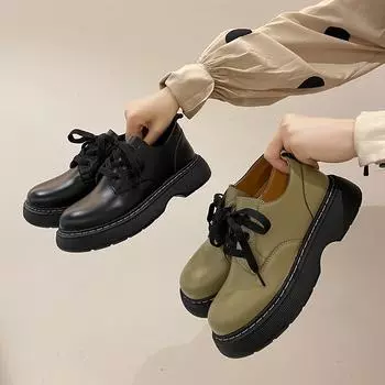 Fashion Lolita Shoes Women Japanese Mary Jane Shoes Women Vintage Girls Students JK Uniform High Heel Platform Shoes Cosplay 35 чёрный