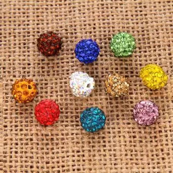 Fashion Loose Beads Jewelry Making Crystal Beads Wholesale 5/10Pcs Pendant Necklace Bracelet 8 10mm Disco Round Ball 10mm 5Pcs