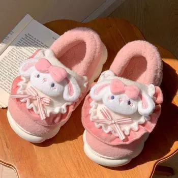 Модные милые красные зимние тапочки с героями мультфильмов, женские удобные домашние тапочки, женские плюшевые тапочки, большой размер 41, домашние тапочки, Pantuflas Mujer 36-37