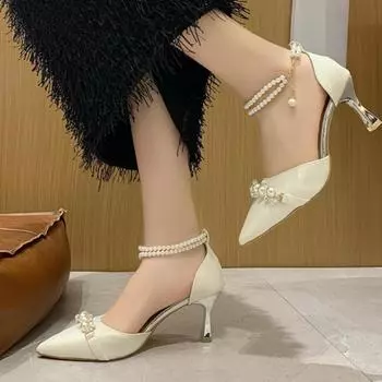 Fashion Low Sandals Woman Leather Low-heeled Fabric Rome Hoof Heels PU Rubber Slides Low Sandals Woman Leather Low-heeled Rubber Hoof 34 чёрный