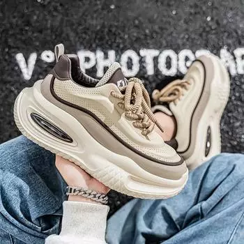 Fashion low-top lace-up casual shoes Korean version men s leather platform shoes outdoor sports shoes 39