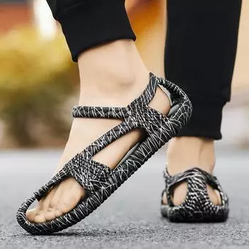 Fashion Luxury 2024 men s summer EVA woven grass shoes retro ethnic style couple beach shoes casual and comfortable soft sole sandals 36-37