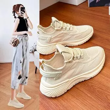 Модная роскошь 2024 года, новая мягкая подошва, дышащая спортивная и повседневная обувь для женщин, модные универсальные сетчатые кроссовки для кампуса для студентов 35 серый