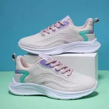 Fashion Luxury and popular super lightweight mesh sports running shoes spring and autumn 2024 fashion trend versatile casual shoes 35 розовый