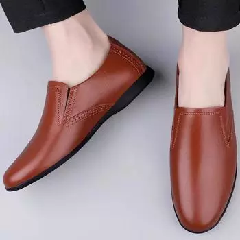 Модные роскошные брендовые коричневые мужские деловые кожаные туфли для взрослых, повседневные туфли-лоферы для торжественного платья, дышащие мягкие туфли на плоской подошве для мужчин, водителей 37 коричневый