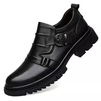 Fashion Luxury Brand Men s Casual Leather Shoes Fashion High Quality Outdoor Work Shoes for Men Handmade Basic Boots Formal Office Shoe 36 коричневый