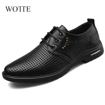 Fashion Luxury Business Oxford Leather Shoes Men Breathable Rubber Formal Dress Shoes Male Office Wedding Outdoor Footwear Mocassin 38 чёрный