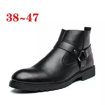 Fashion Luxury Fashion 2024 Brand Chelsea Boots for Men Ankle Business Round Toe Slip-On Mens Boots Free Shipping Size 38-47 Men Shoes 38