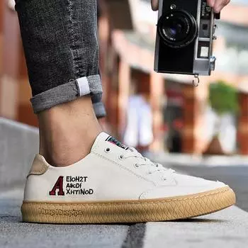 Fashion Luxury Genuine Leather Men Vulcanized Shoes Classic Tennis Sports Skateboarding Walking Shoes Casual Comfy Flat Designer Shoes 37 чёрный