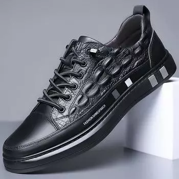 Fashion Luxury Handmade Mens Casual Shoes Fashion High Quality Sneakers New Designer Lace Up Walking Shoes for Men Business White Shoes 38 белый
