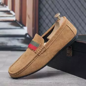 Fashion Luxury Man Moccasin Shoes Classic Handmade Suede Loafers Men Leather Casual Shoes Comfort Slip-On Driving Shoes Men Flat 39